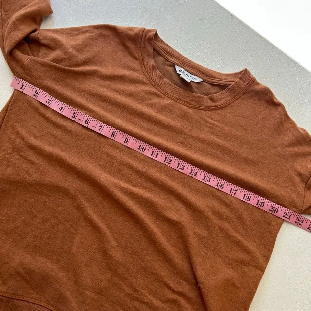 Athleta Cozy Karma Rust Brown Long Sleeve Sweatshirt Women’s Small Petite